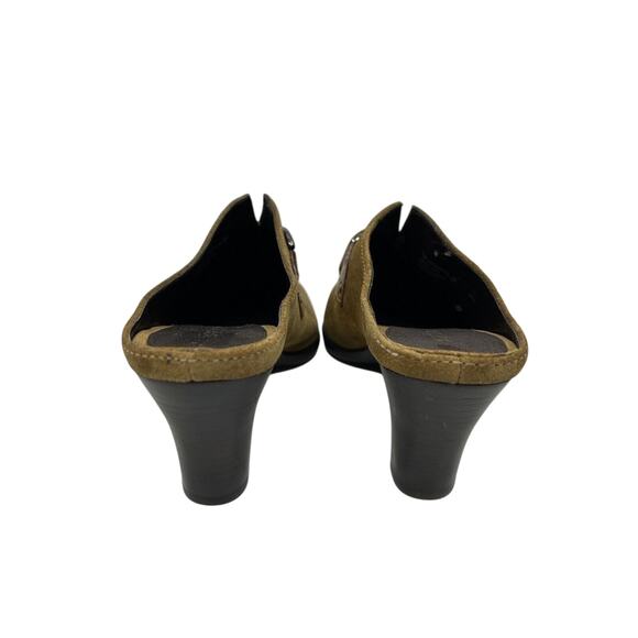 Aerosoles Cinch Worm Brown Suede Mules Women's Size 7.5M Slides Clogs Buckles - Picture 3 of 8